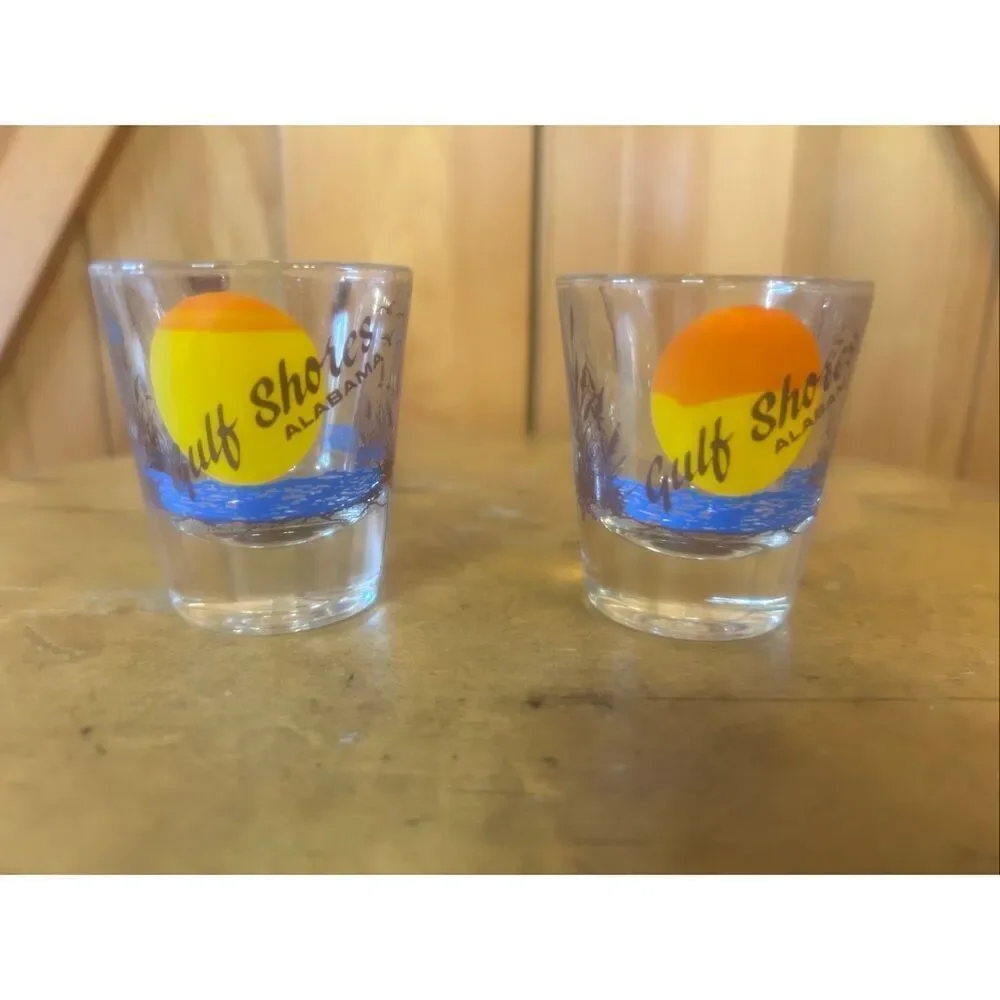 GULF SHORES ALABAMA BEACH SHOT GLASS Lot Of 2 (5992)